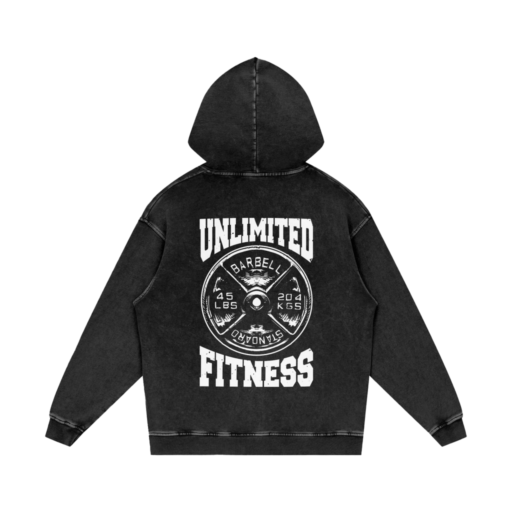 Snow Washed Loose Cotton Hoodie