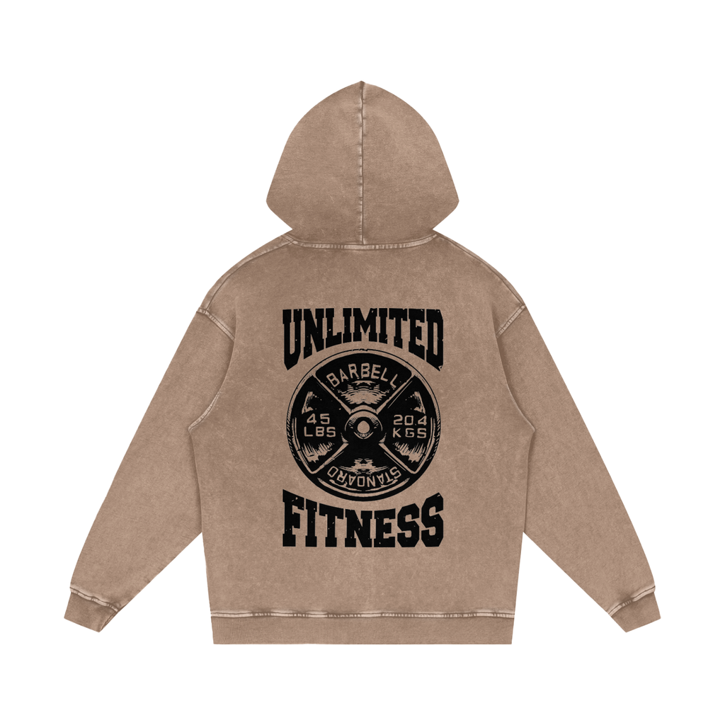 Snow Washed Loose Cotton Hoodie