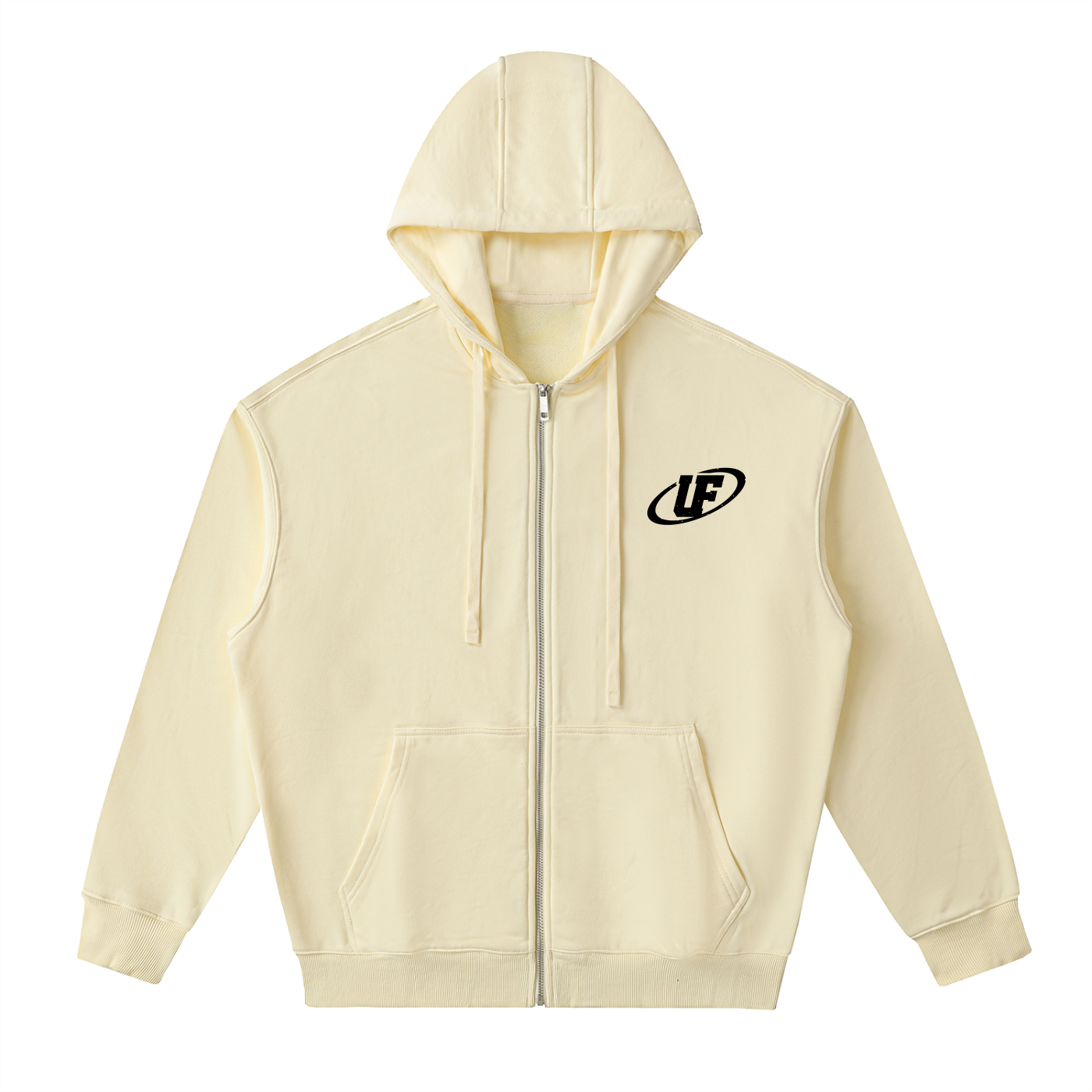 Drop-Shoulder Zip Up Hoodie