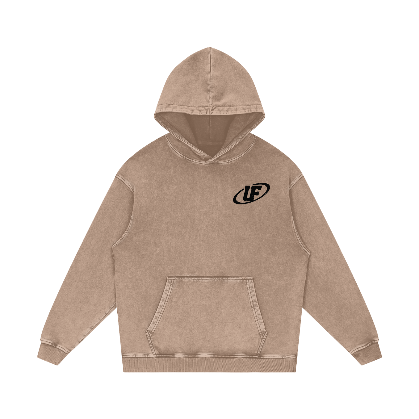 Snow Washed Loose Cotton Hoodie