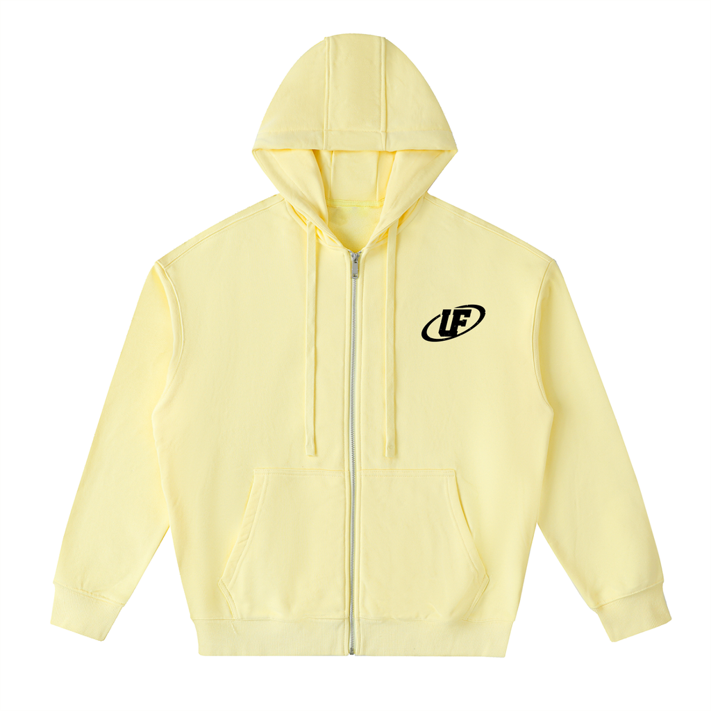 Drop-Shoulder Zip Up Hoodie