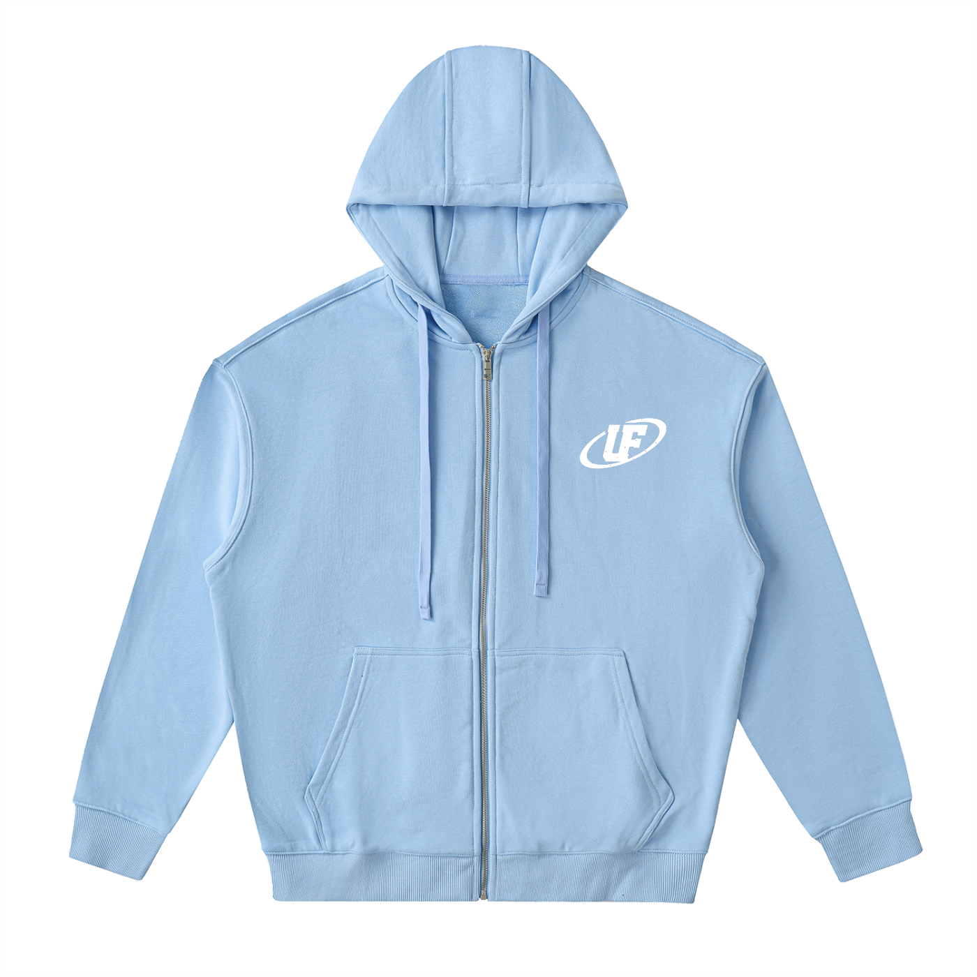 Drop-Shoulder Zip Up Hoodie