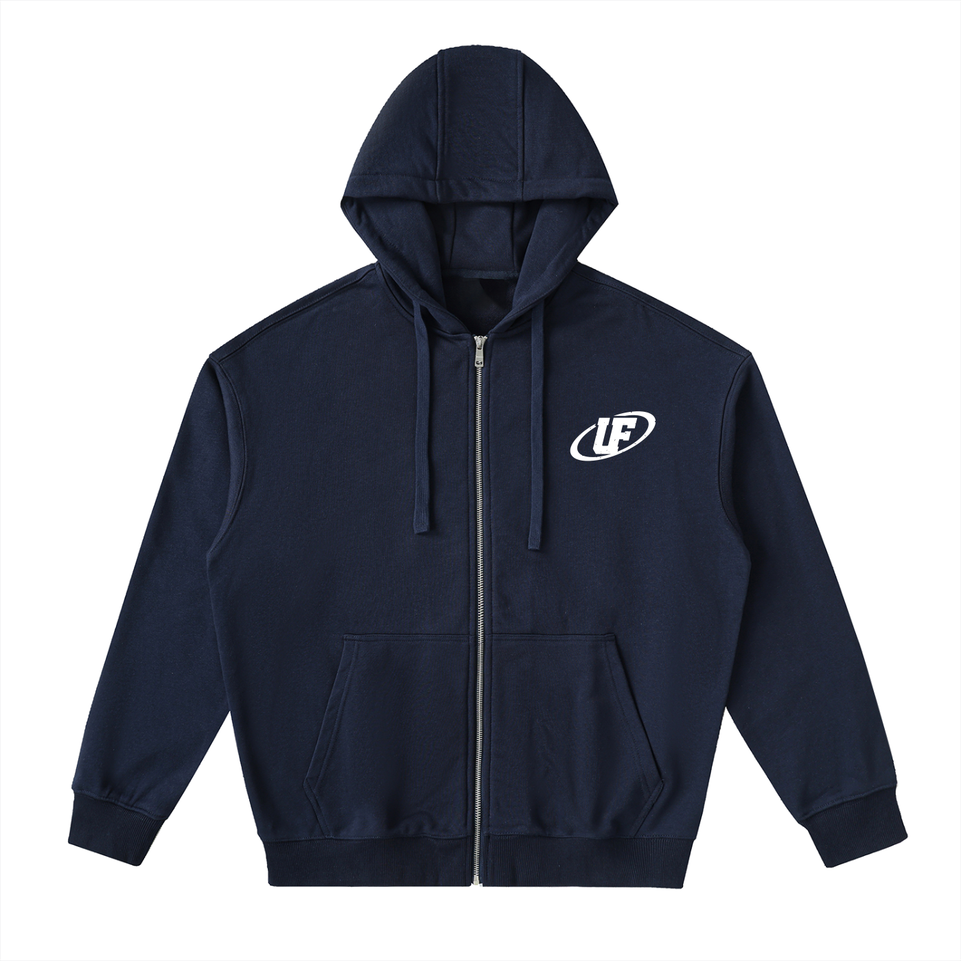 Drop-Shoulder Zip Up Hoodie