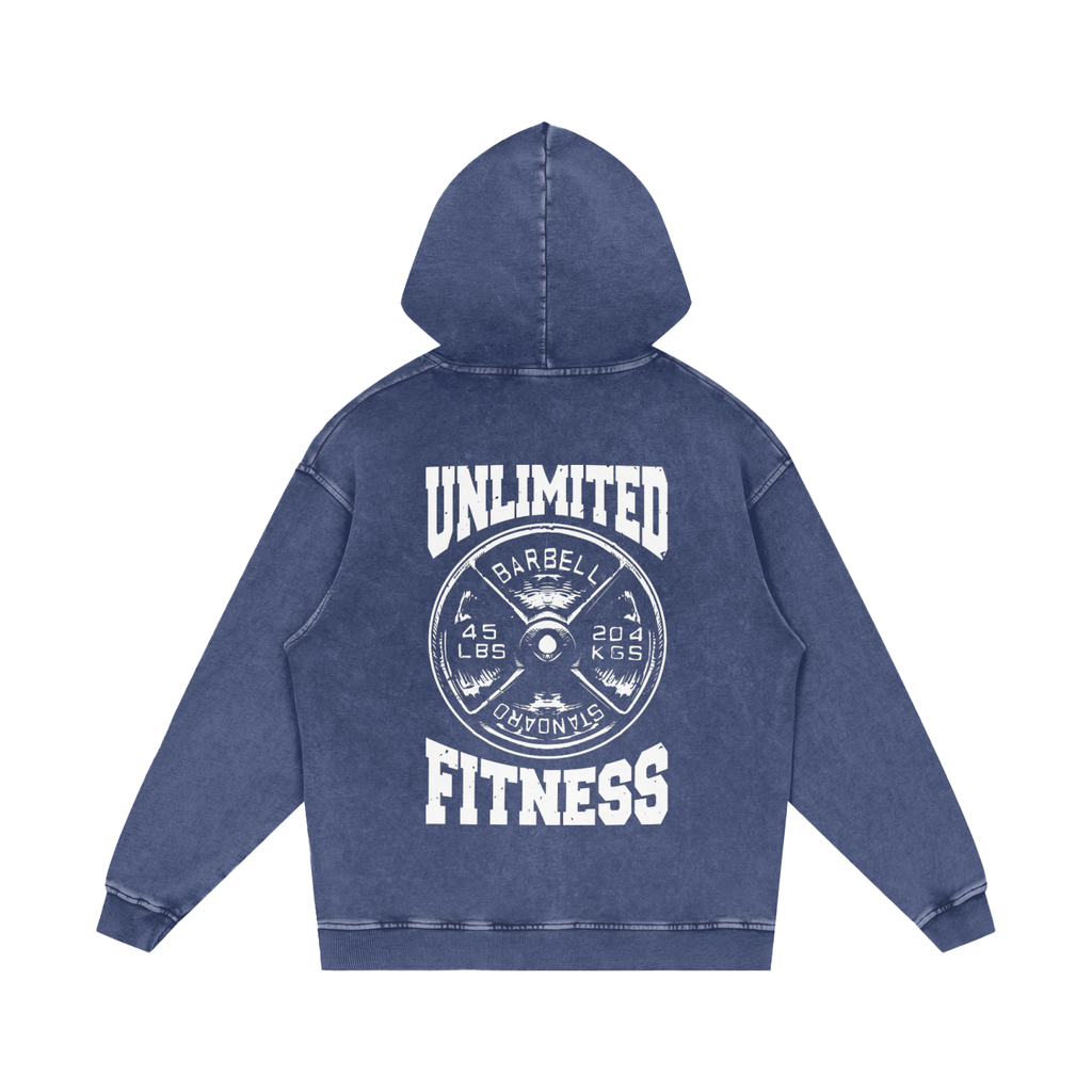 Snow Washed Loose Cotton Hoodie